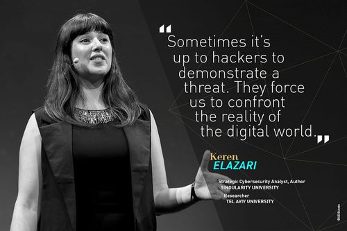 Citation de Keren Elazari sur le pouvoir des hackers à la conférence USI 2017